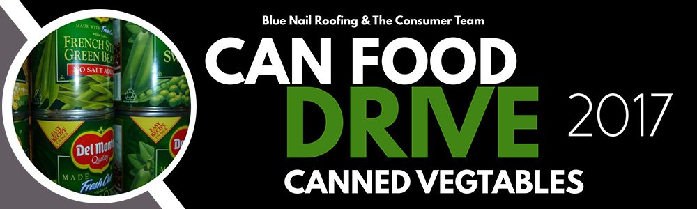 Blue Nail Roofing Can Food Drive